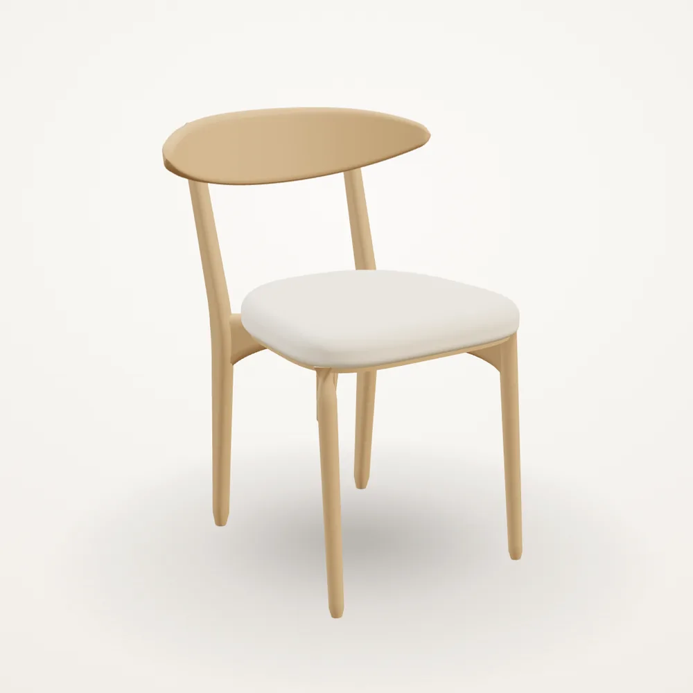 The Lina chair, Ivory bouclé with white oak